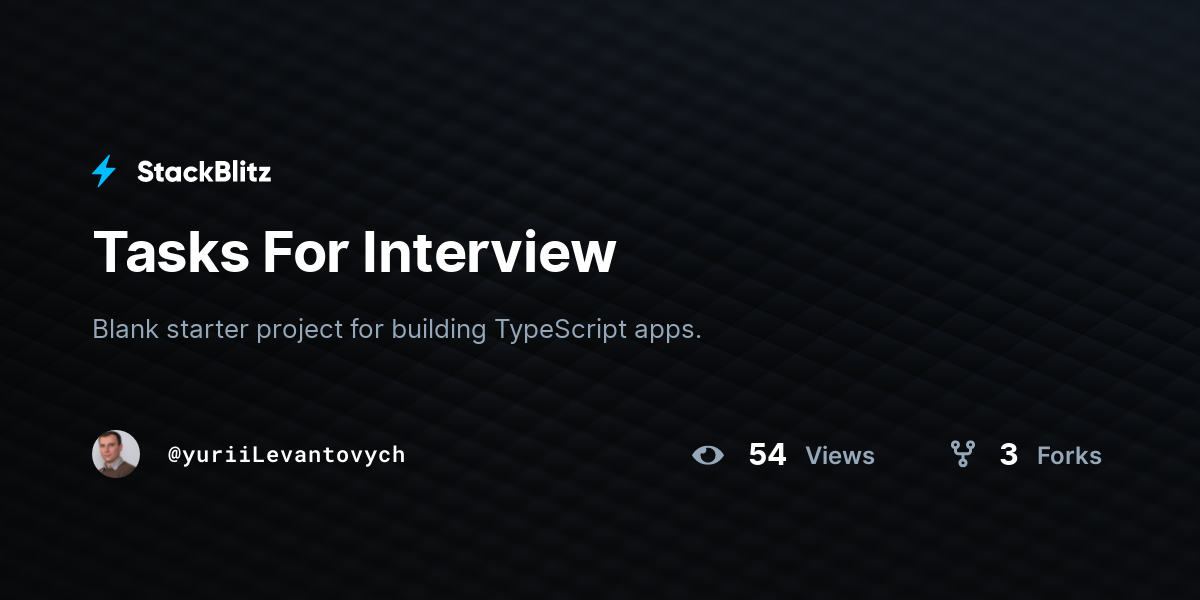 Tasks For Interview - StackBlitz