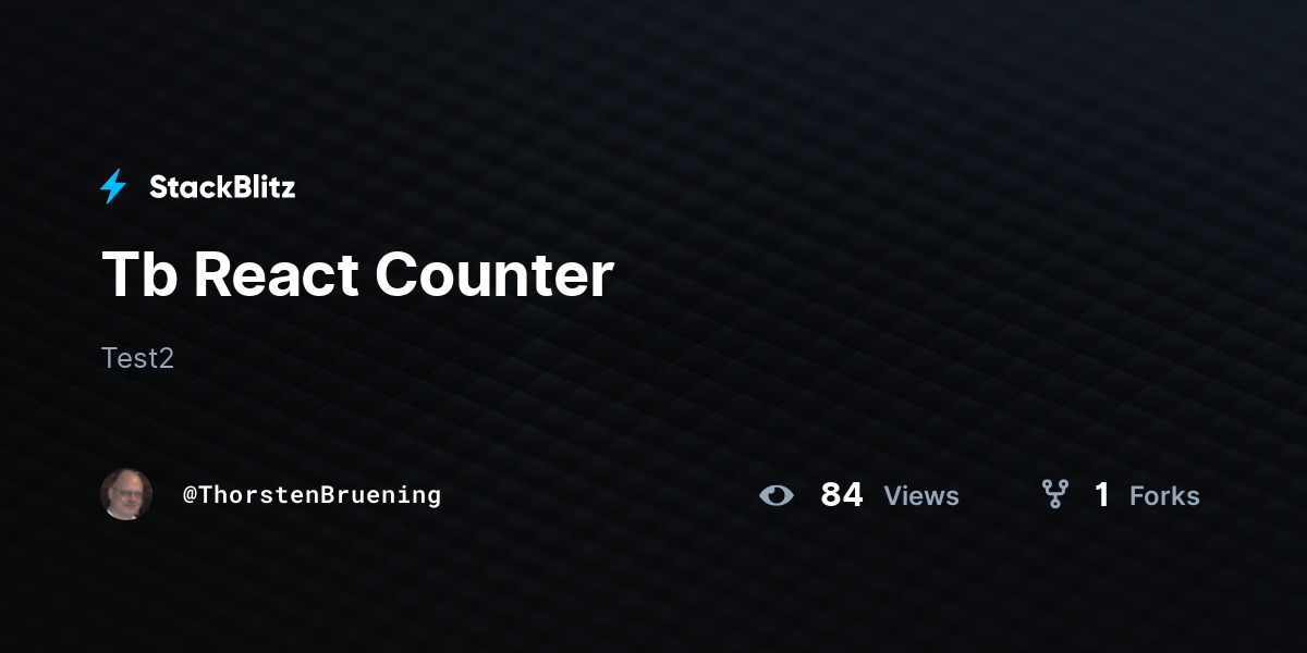Tb React Counter - StackBlitz