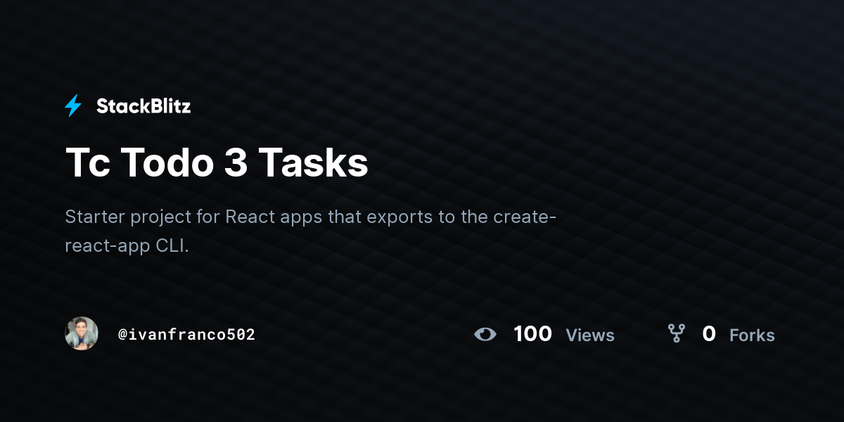 Tc Todo 3 Tasks - StackBlitz