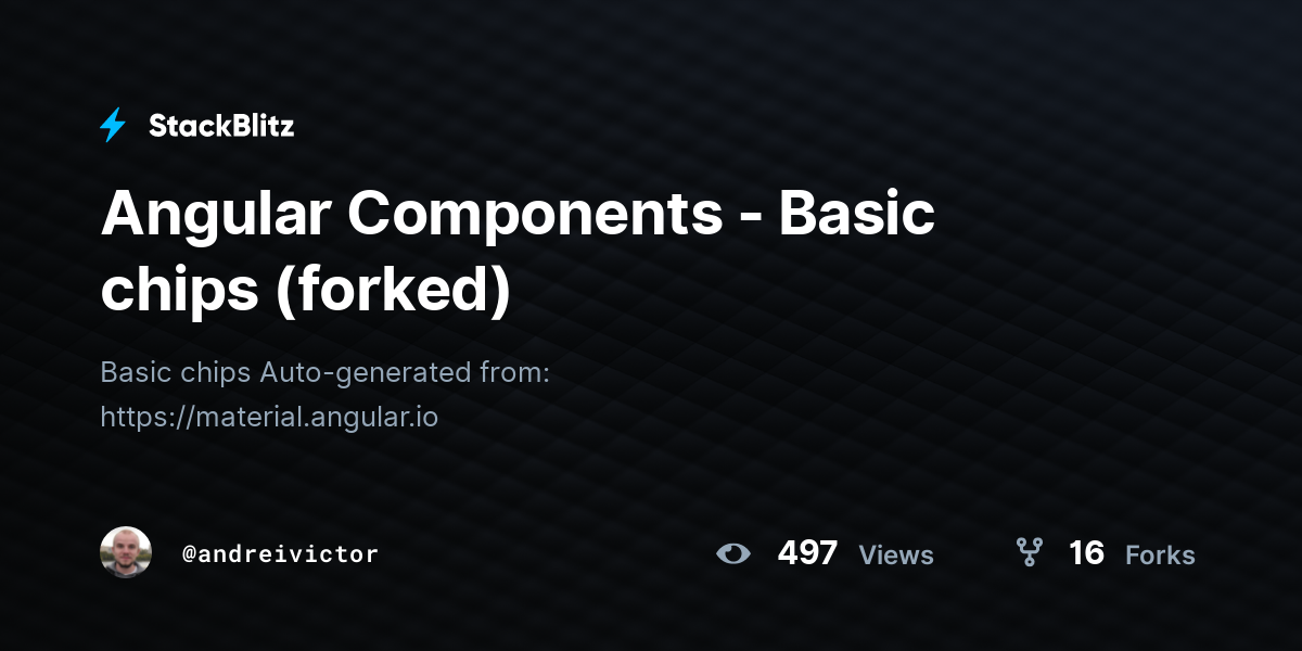 Angular Components - Basic chips (forked) - StackBlitz