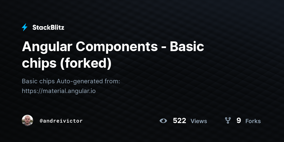 Angular Components - Basic chips (forked) - StackBlitz