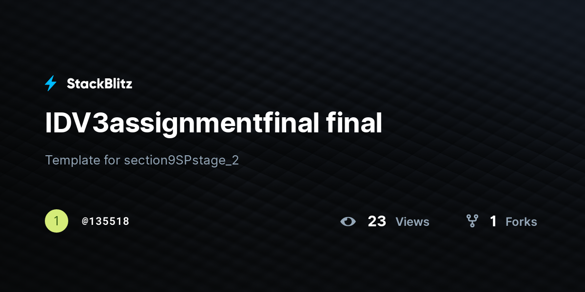 IDV3assignmentfinal final - StackBlitz