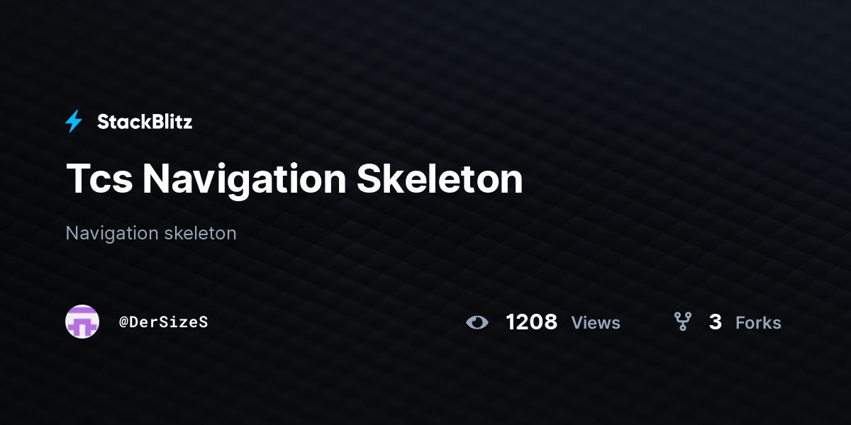 Tcs Navigation Skeleton - StackBlitz
