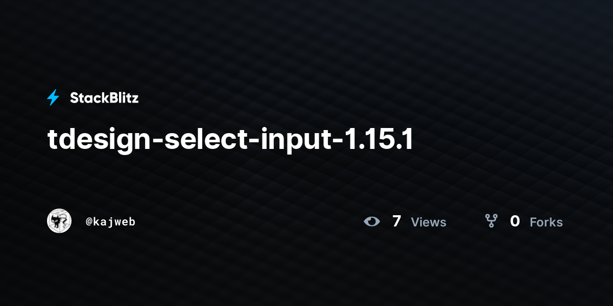 tdesign-select-input-1.15.1 - StackBlitz