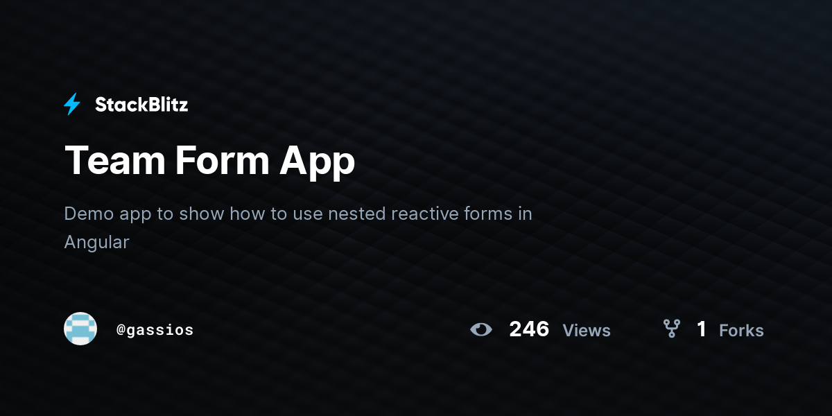 Team Form App - StackBlitz