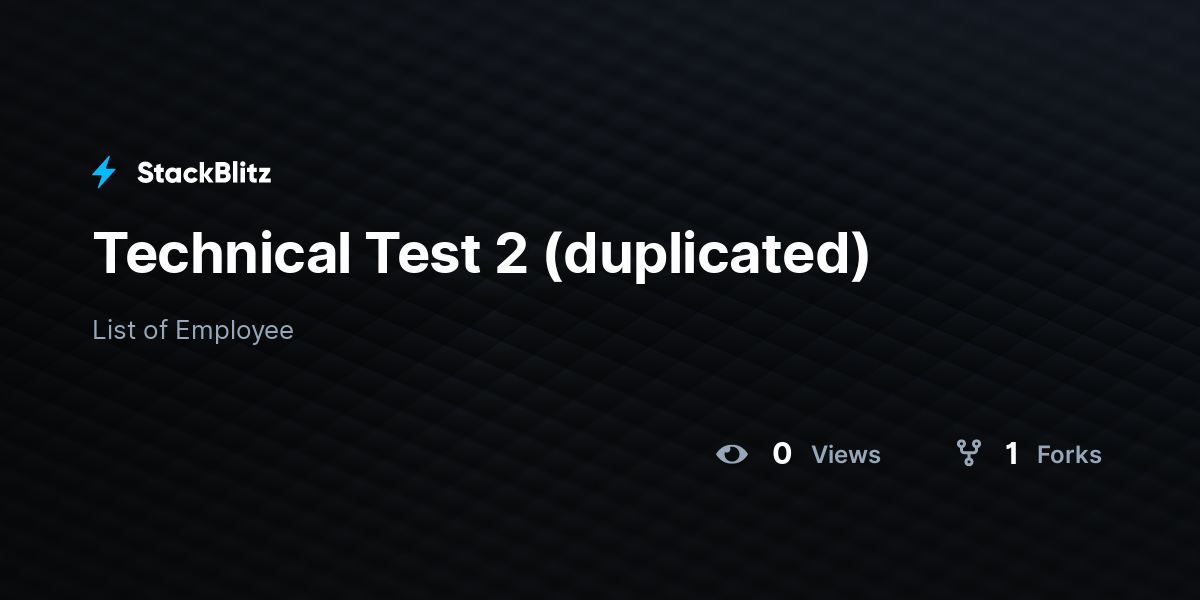 Technical Test 2 (duplicated) - StackBlitz
