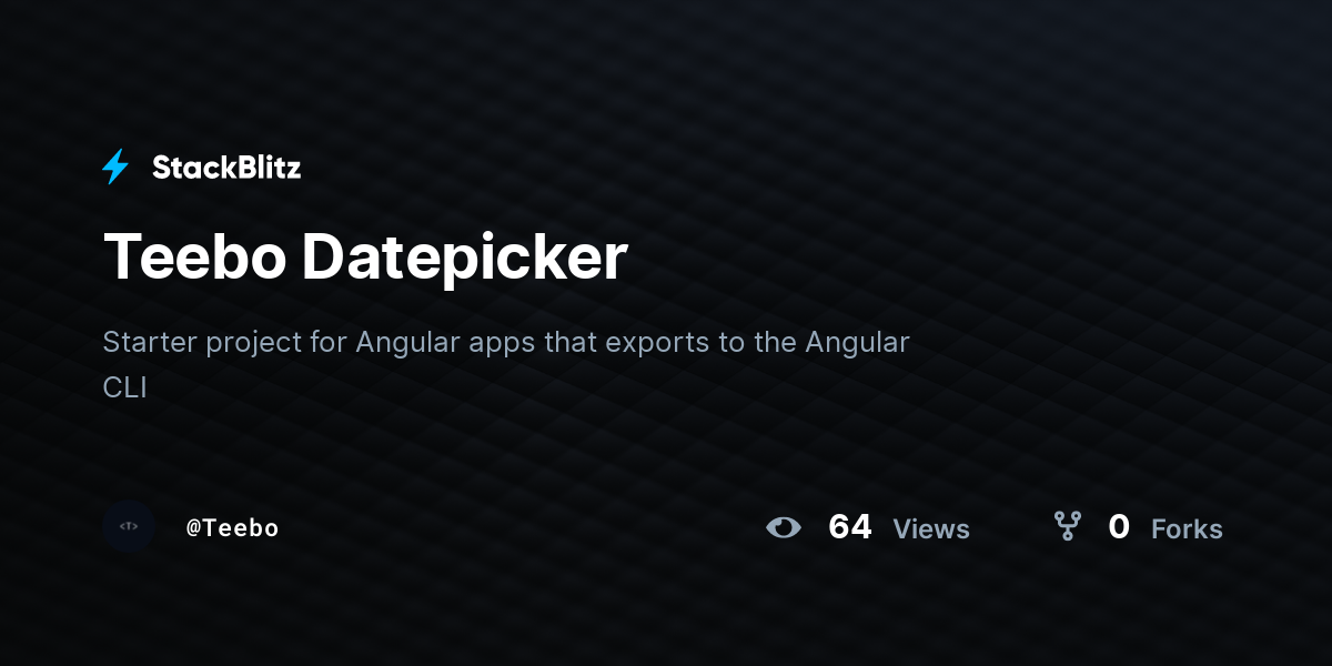 Teebo Datepicker - StackBlitz