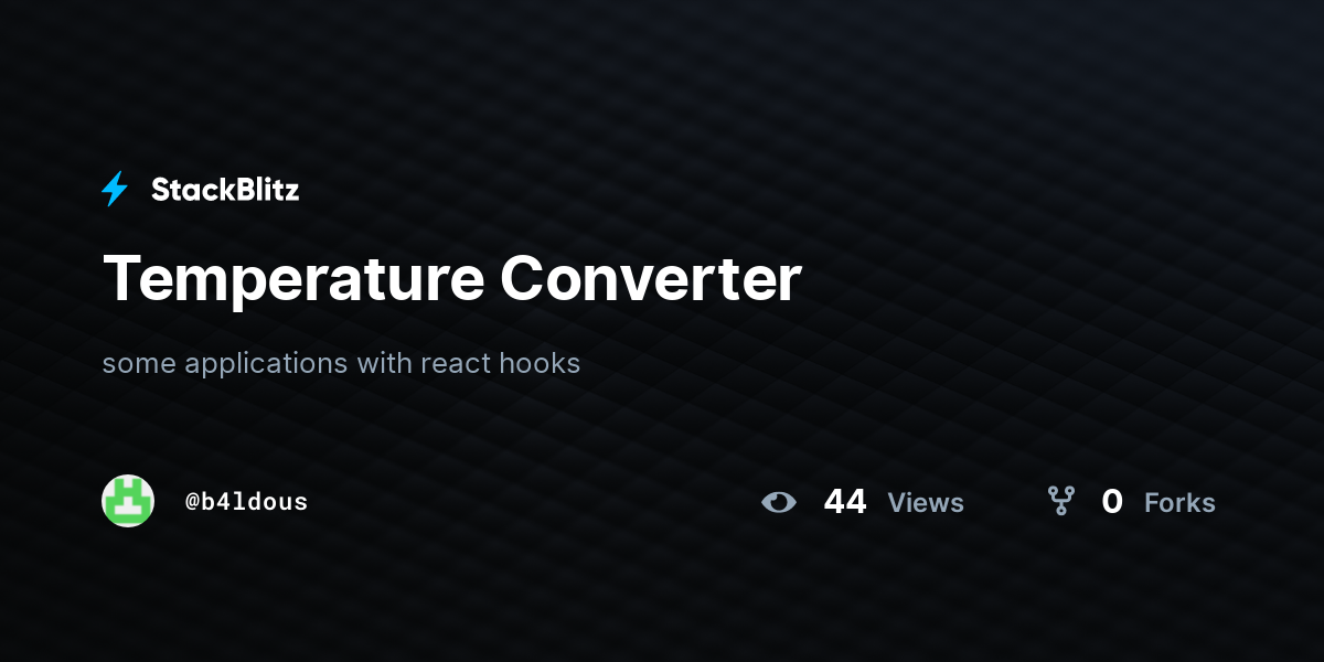 Temperature Converter - StackBlitz
