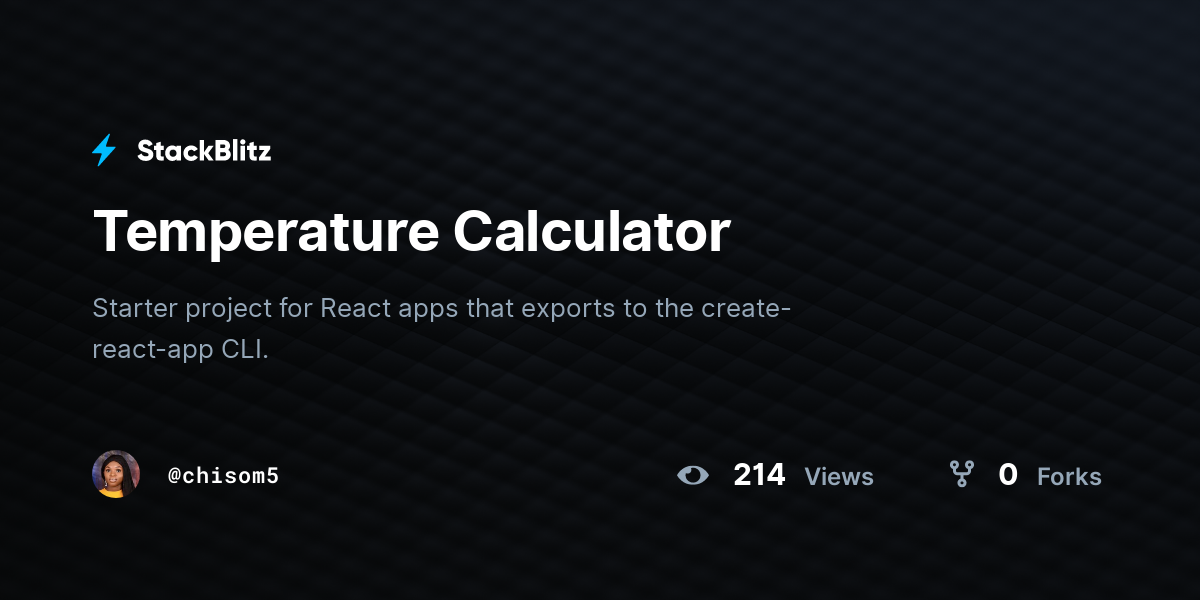 Temperature Calculator - StackBlitz