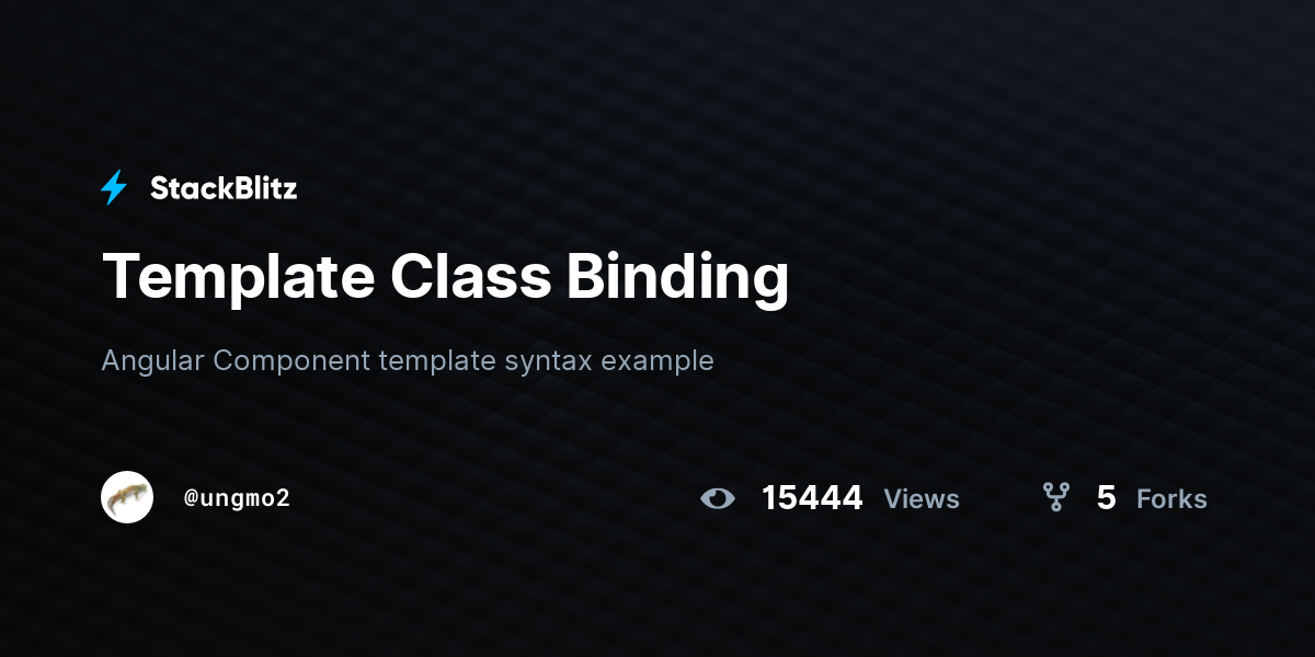 Template Class Binding - StackBlitz