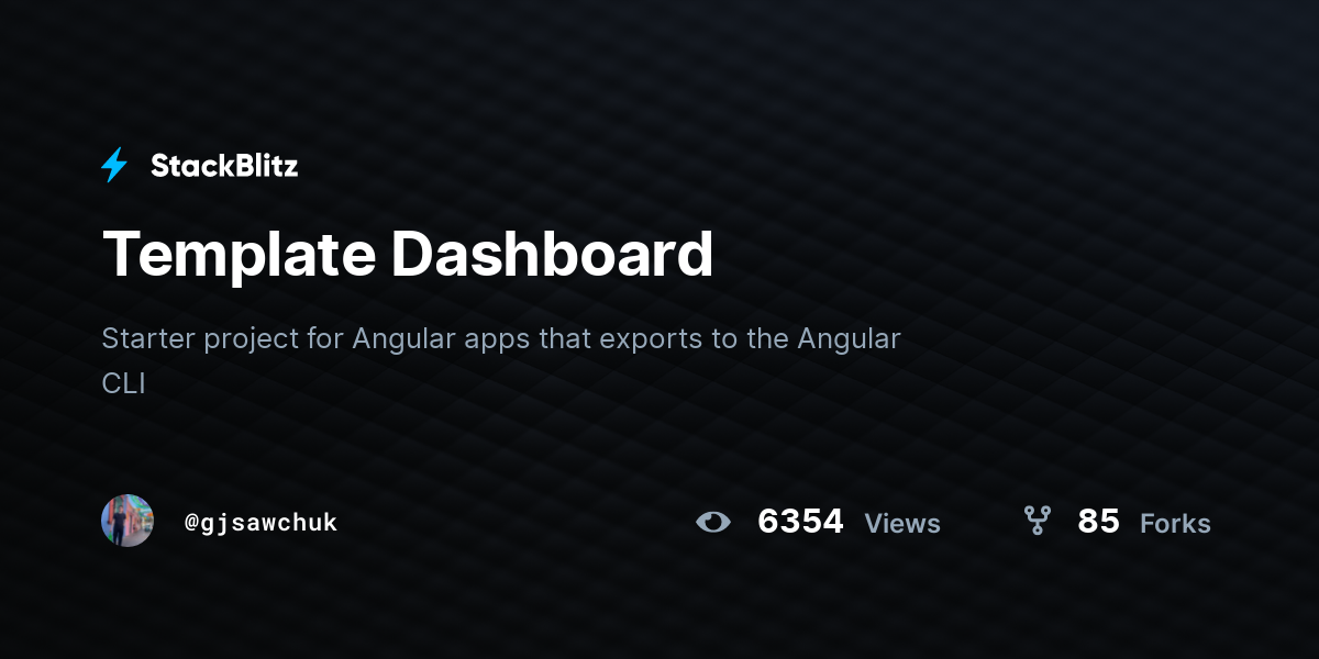 Template Dashboard - StackBlitz