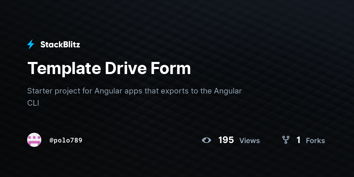 Template Drive Form - StackBlitz