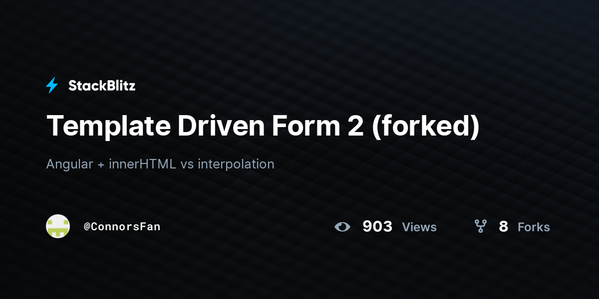 Template Driven Form 2 (forked) - StackBlitz