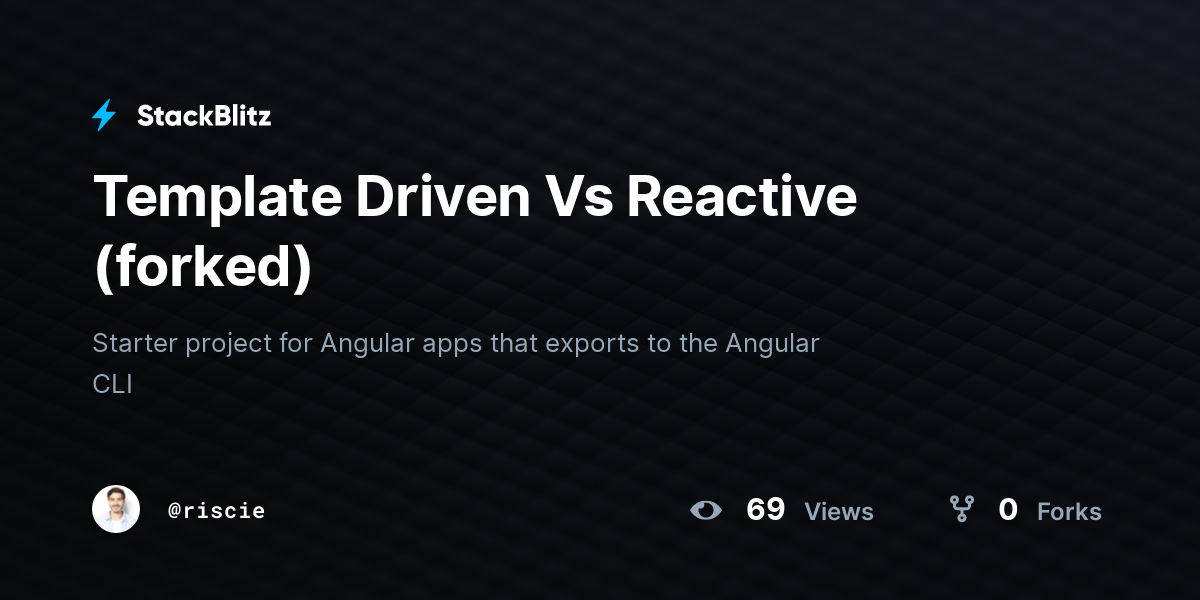 Template Driven Vs Reactive (forked) - StackBlitz