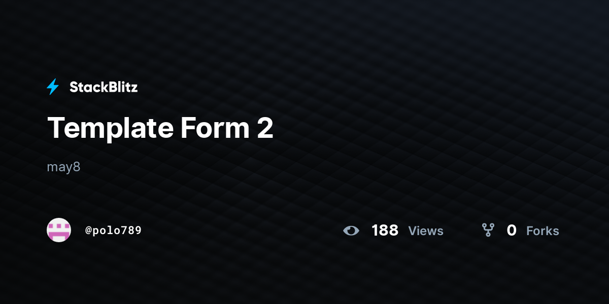 Template Form 2 - StackBlitz