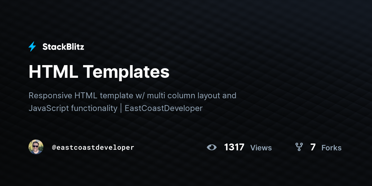 Html Templates Stackblitz