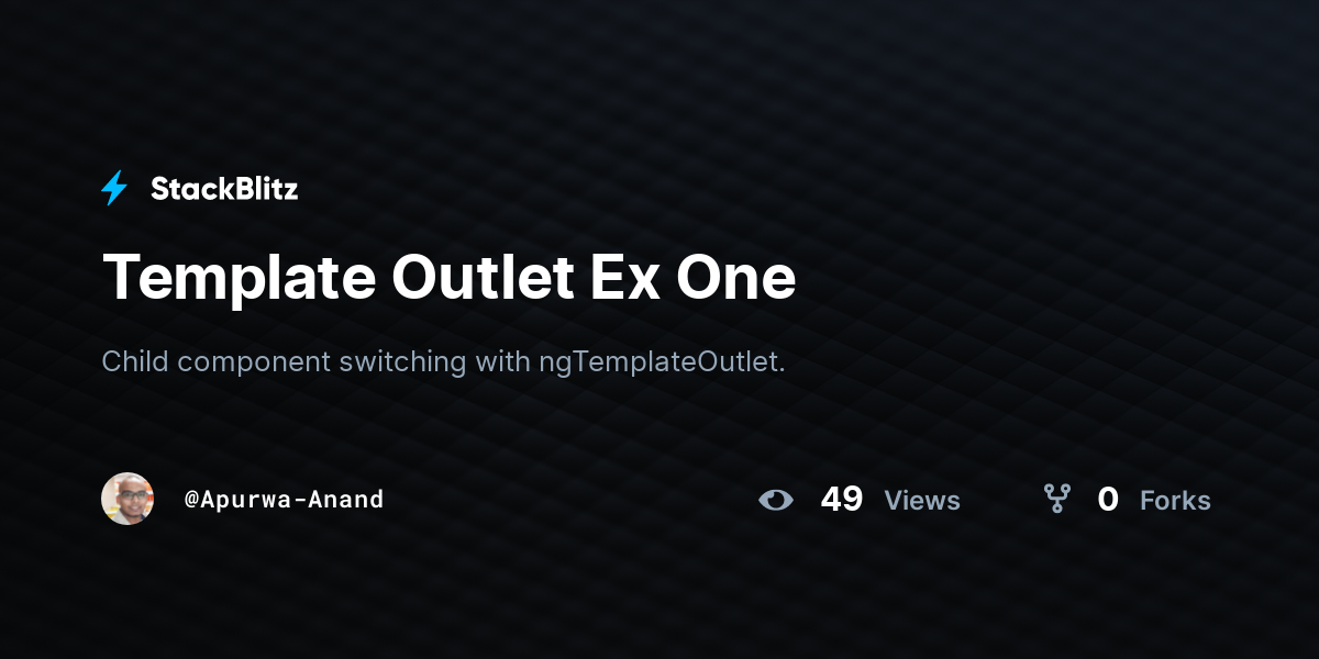 Template Outlet Ex One - StackBlitz