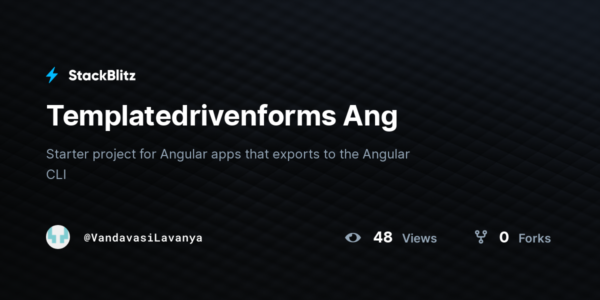 Templatedrivenforms Ang - StackBlitz