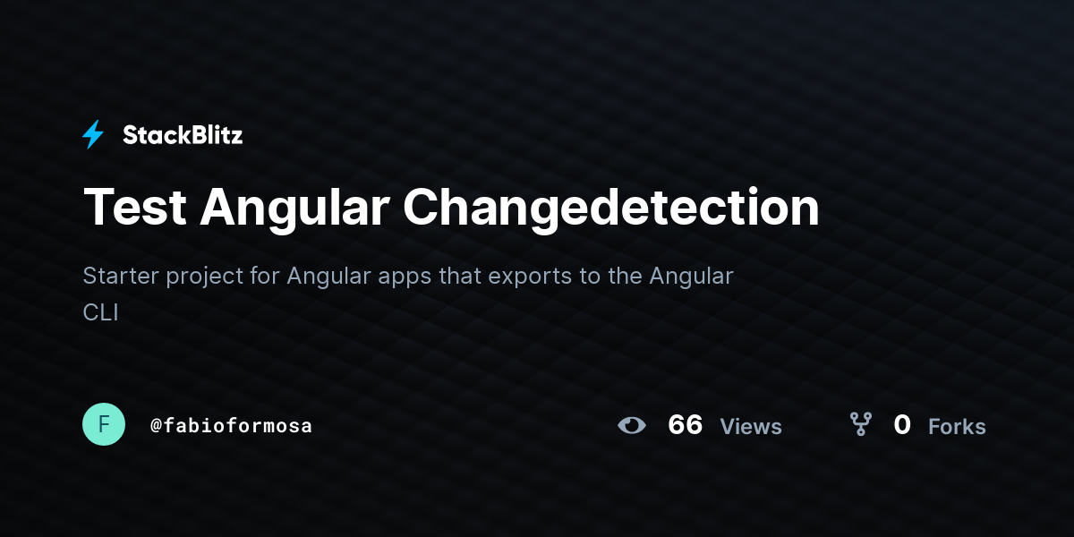 Test Angular Changedetection - StackBlitz