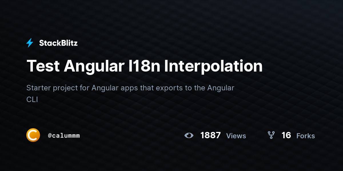 Test Angular I18n Interpolation - StackBlitz