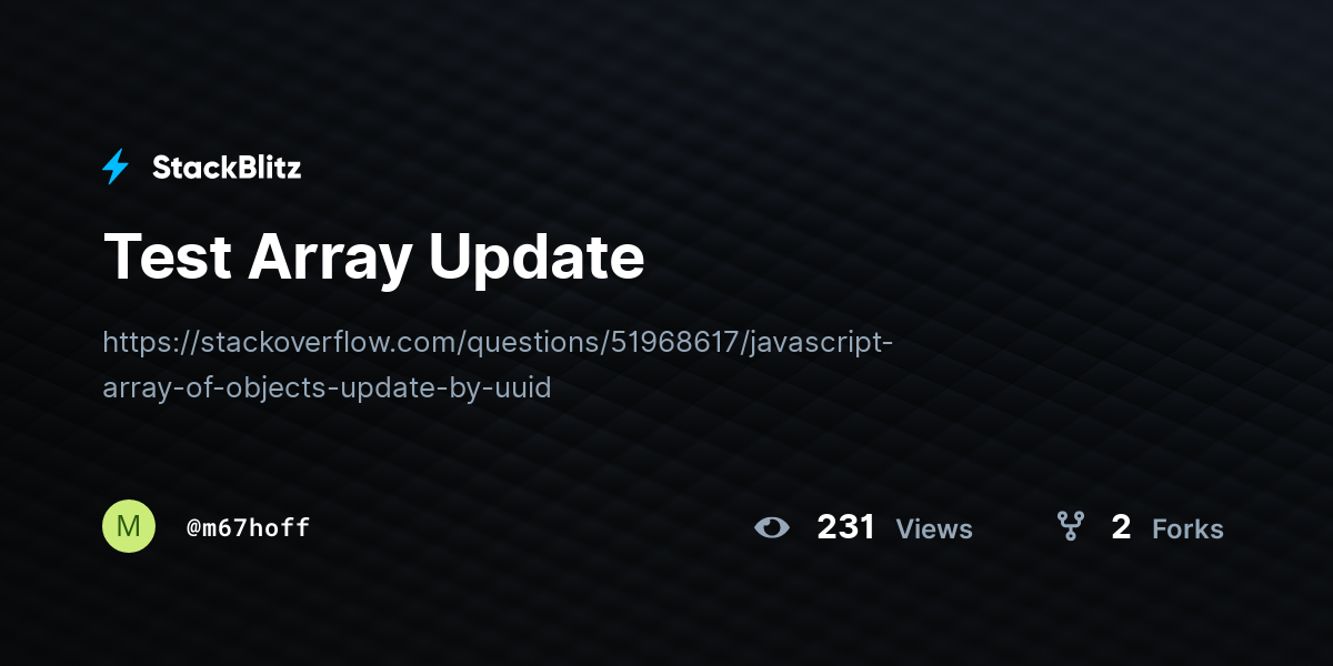 Test Array Update - StackBlitz