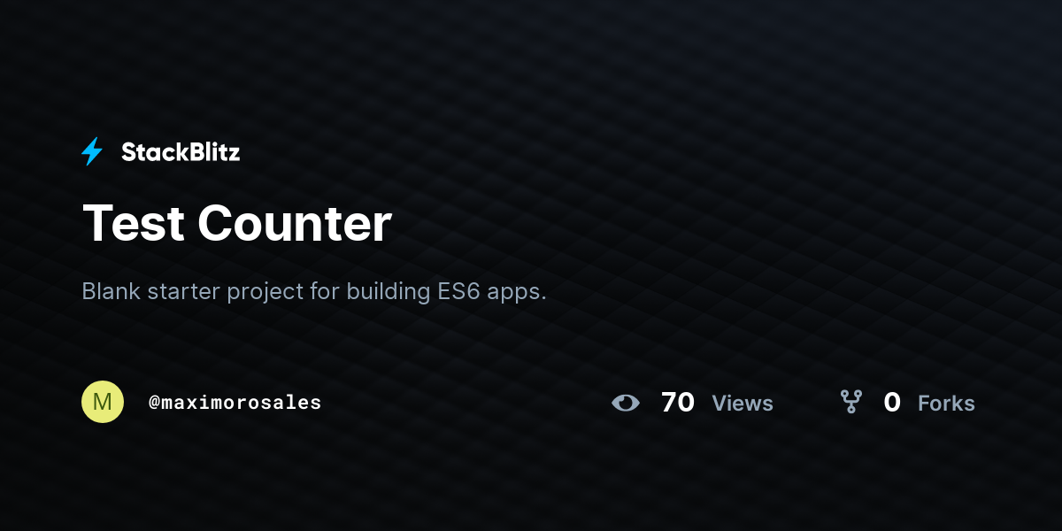 Test Counter - StackBlitz