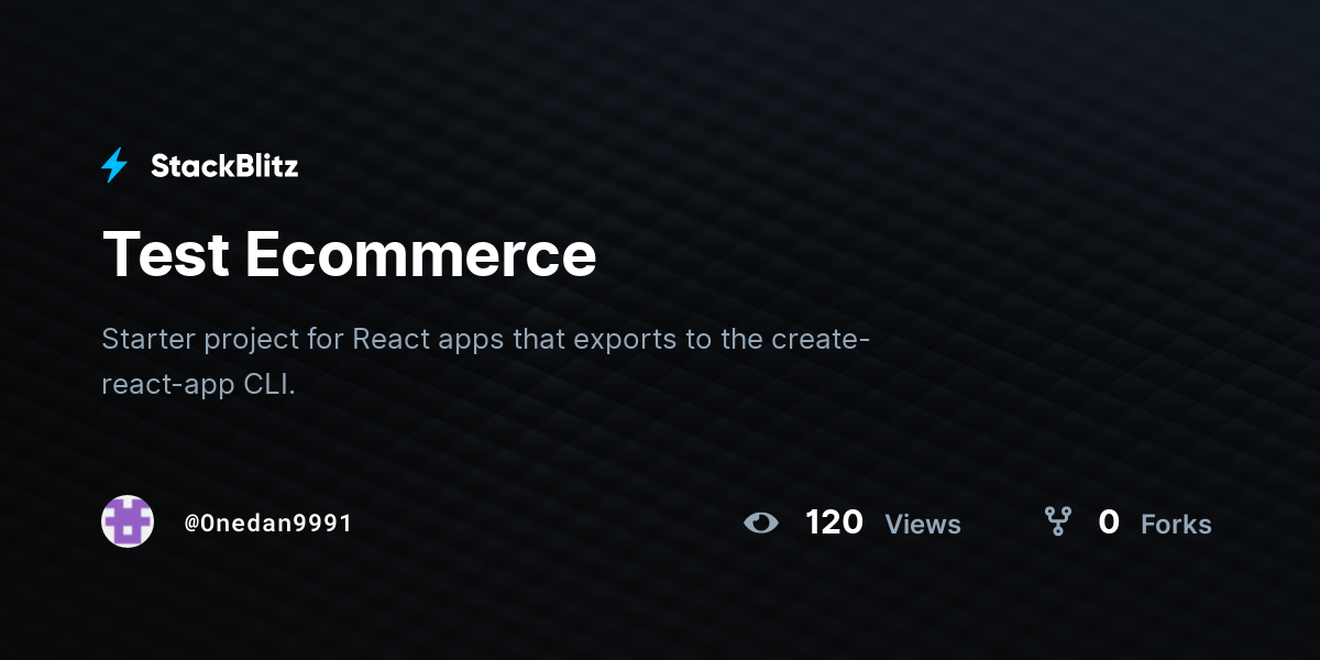 Test Ecommerce - StackBlitz