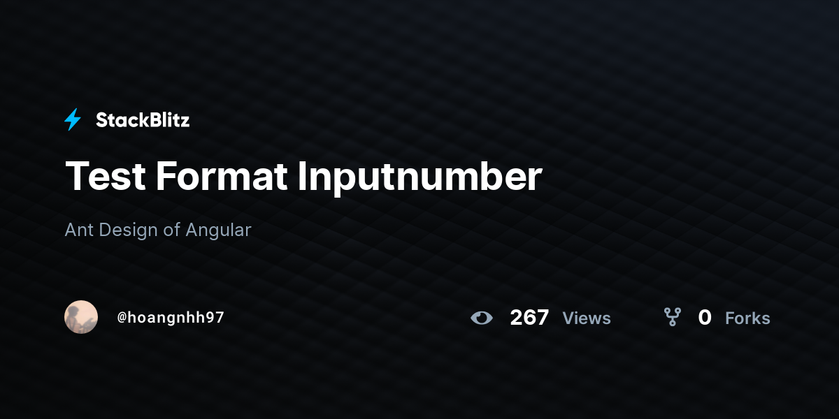 Test Format Inputnumber - StackBlitz