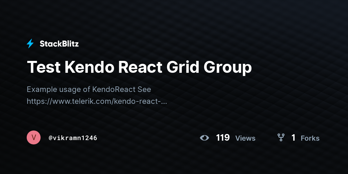 Test Kendo React Grid Group - StackBlitz