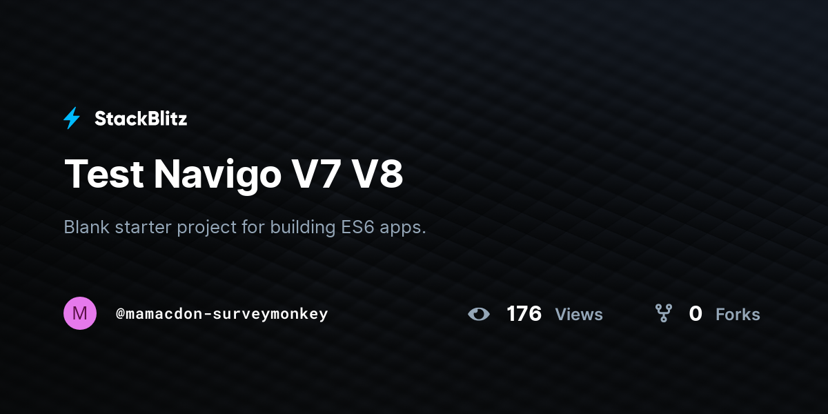 Test Navigo V7 V8 - StackBlitz