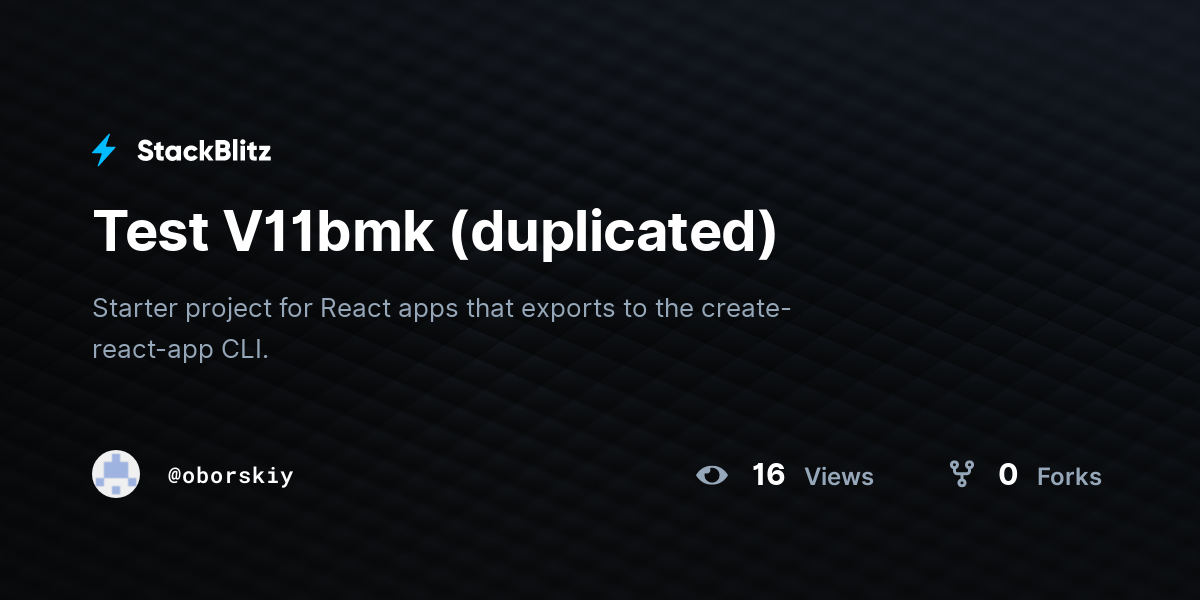 Test V11bmk (duplicated) - StackBlitz