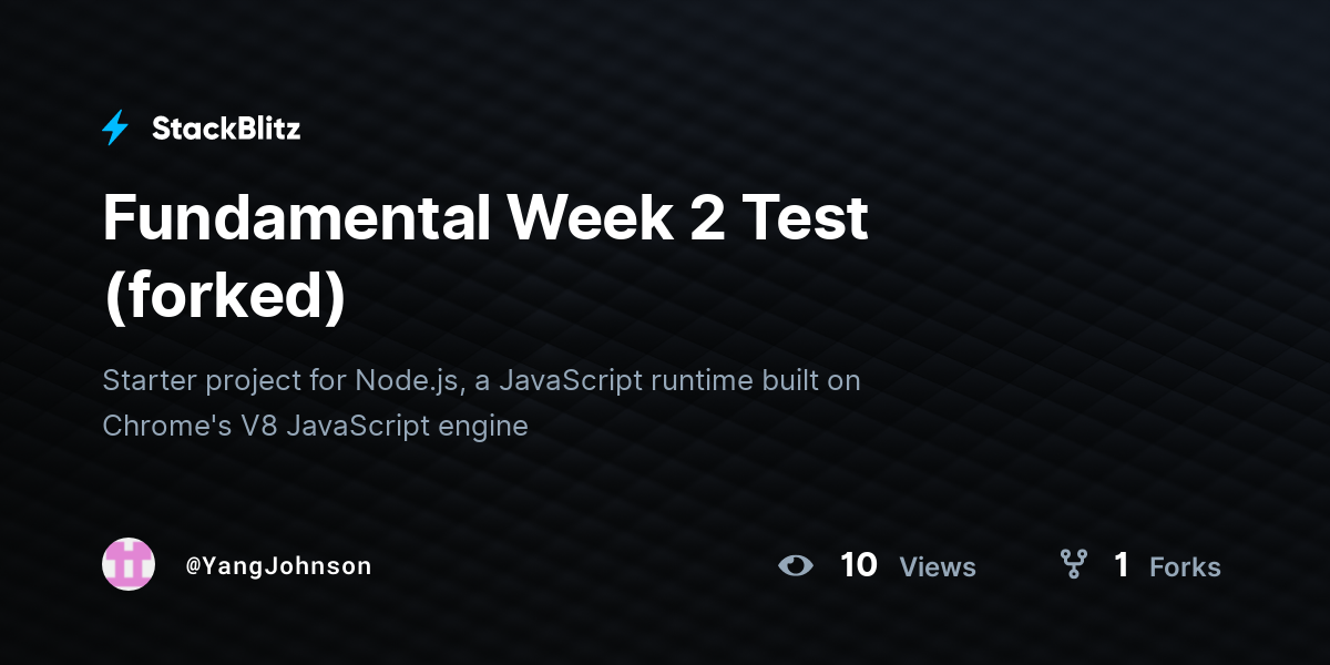 Fundamental Week 2 Test (forked) - StackBlitz