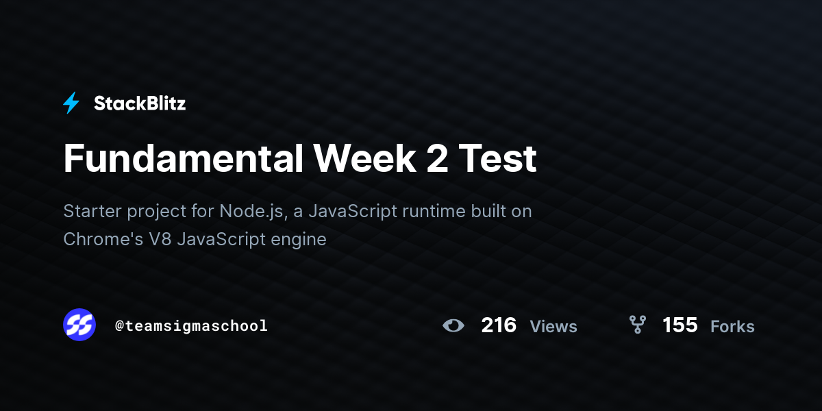 Fundamental Week 2 Test - StackBlitz
