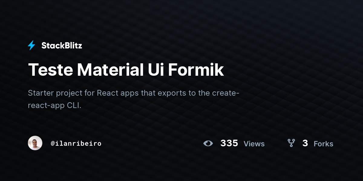 Teste Material Ui Formik - StackBlitz