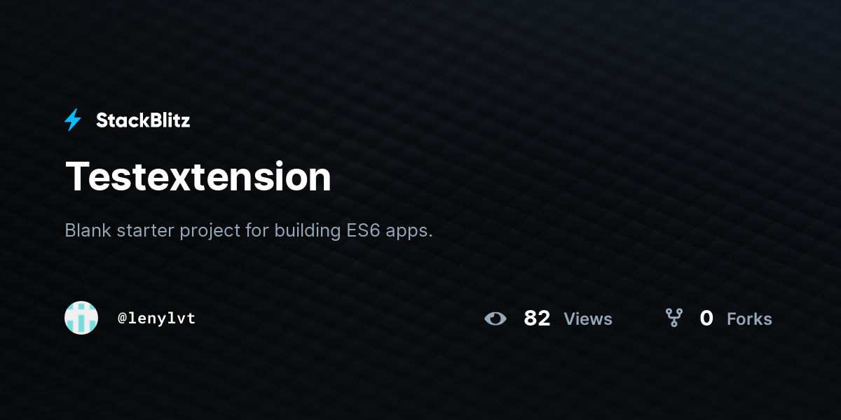 Testextension - StackBlitz
