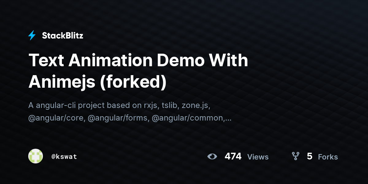 Text Animation Demo With Animejs (forked) - StackBlitz