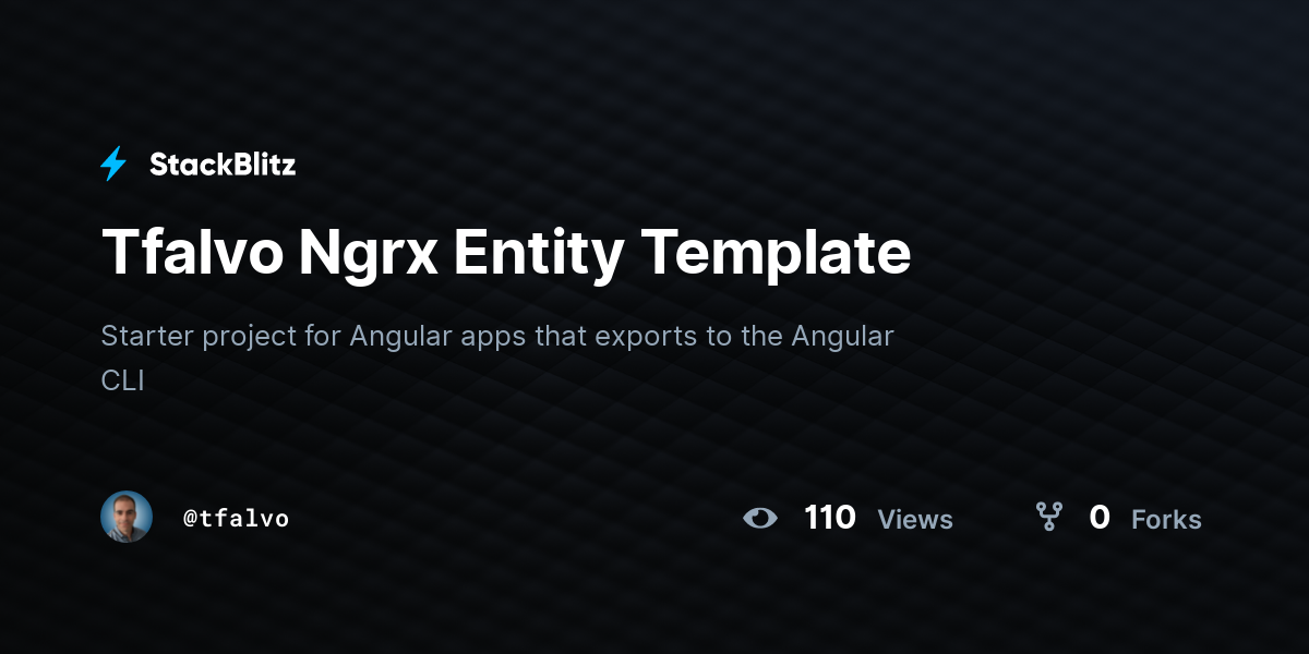 Tfalvo Ngrx Entity Template - StackBlitz