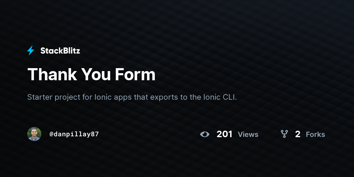 Thank You Form - StackBlitz