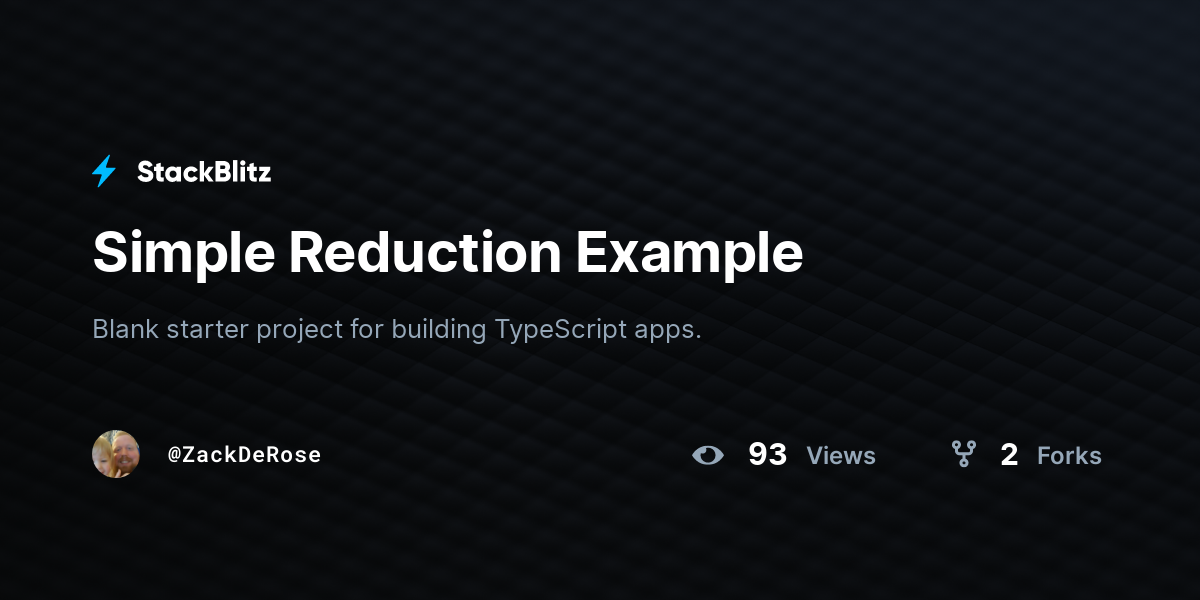 Simple Reduction Example - StackBlitz