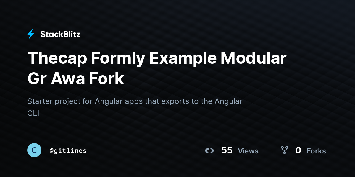 Thecap Formly Example Modular Gr Awa Fork - StackBlitz