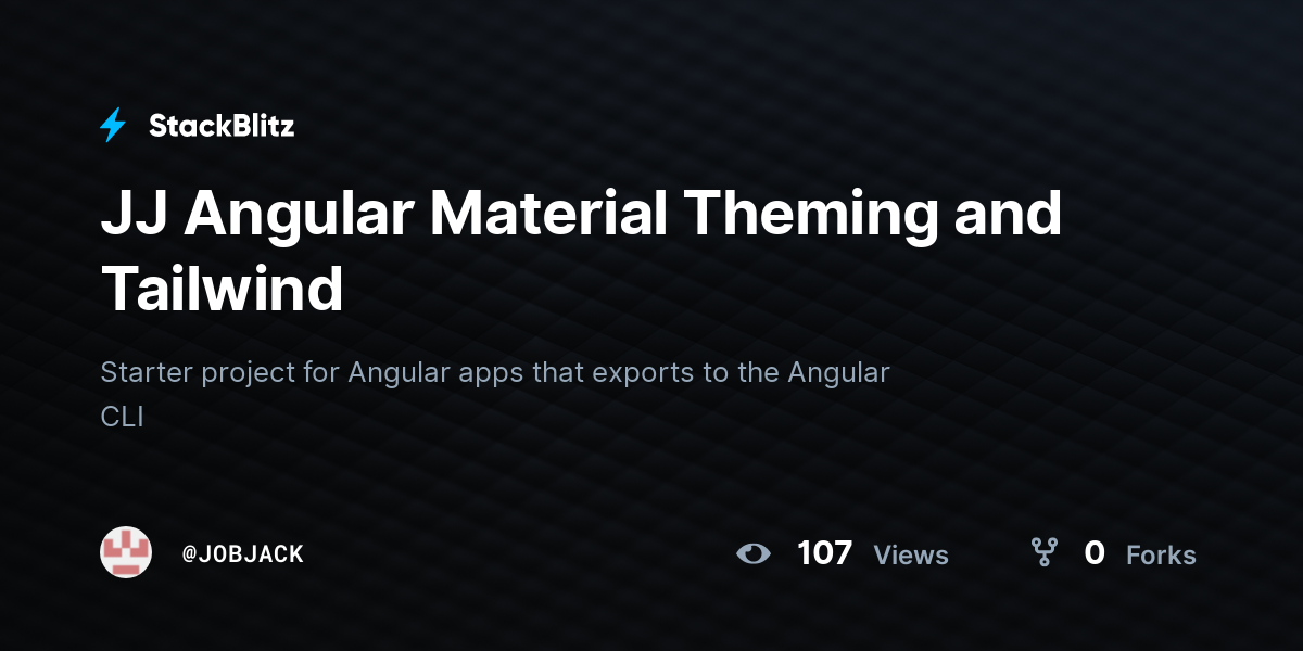JJ Angular Material Theming and Tailwind - StackBlitz