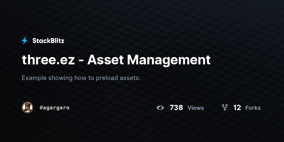 three.ez - Asset Management - StackBlitz