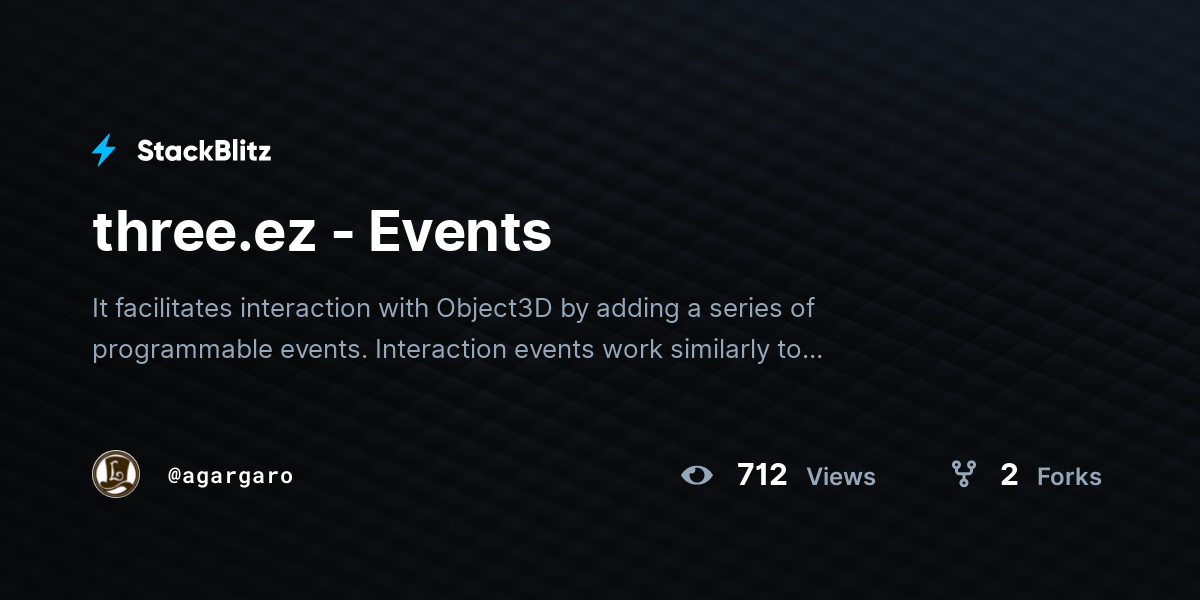 three.ez - Events - StackBlitz