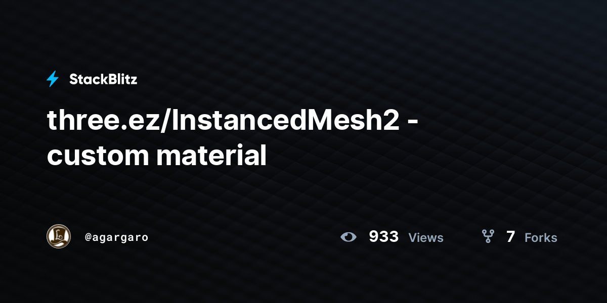 three.ez/InstancedMesh2 - custom material - StackBlitz
