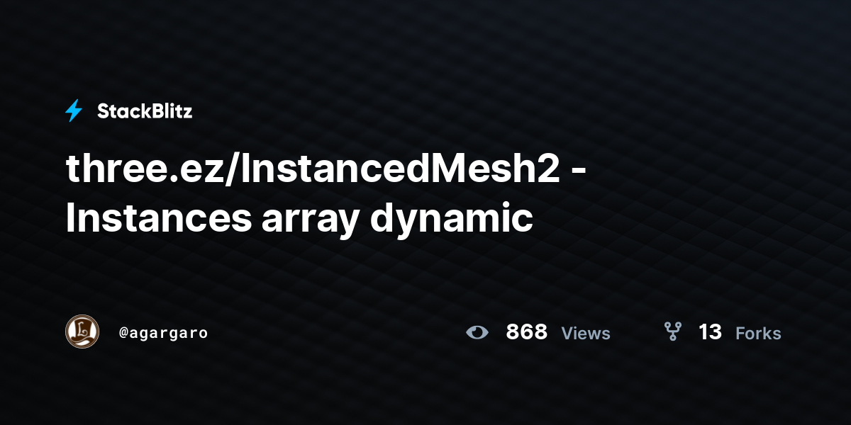 three.ez/InstancedMesh2 - Instances array dynamic - StackBlitz