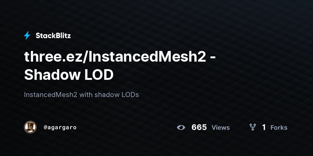 three.ez/InstancedMesh2 - Shadow LOD - StackBlitz