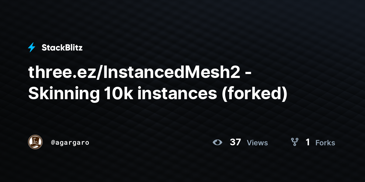 three.ez/InstancedMesh2 - Skinning 10k instances (forked) - StackBlitz