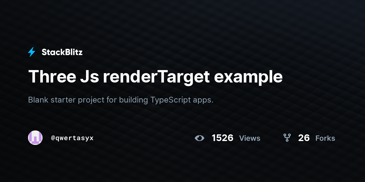 Three Js renderTarget example - StackBlitz