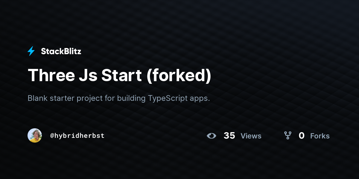 Three Js Start (forked) - StackBlitz