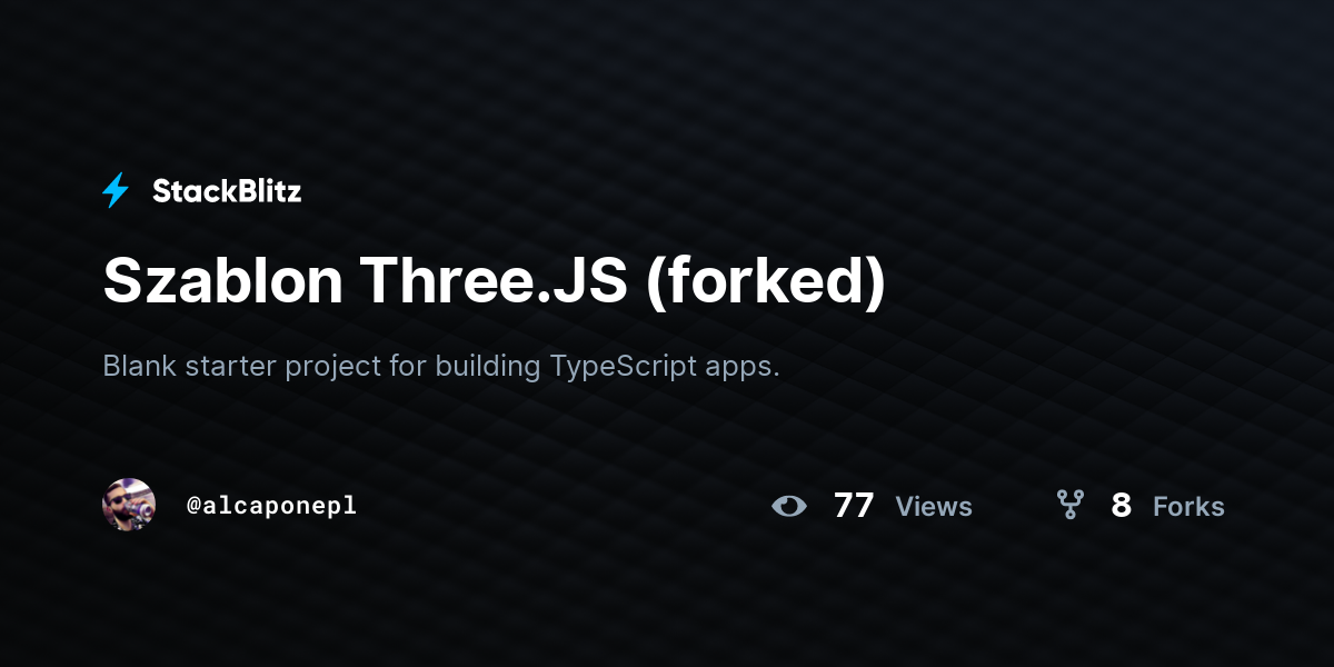Szablon Three.JS (forked) - StackBlitz